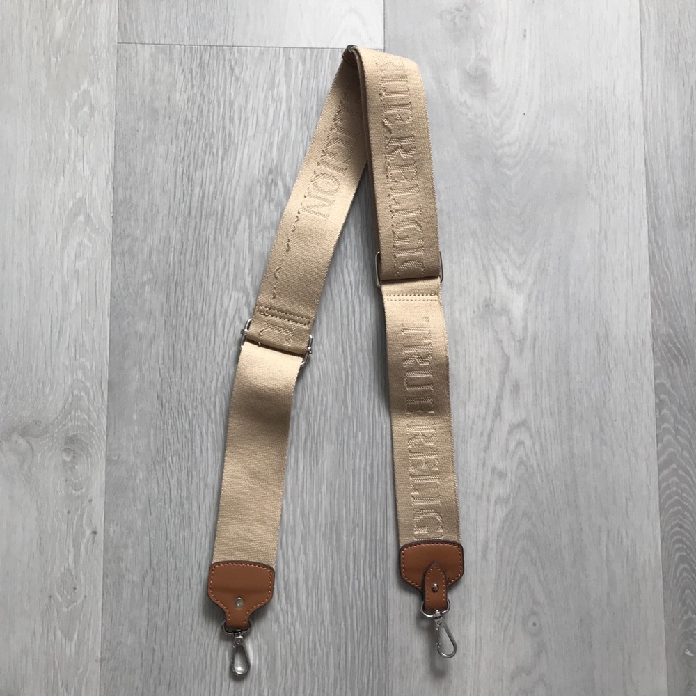 TRUE RELIGION CROSSBODY STRAP ADJUSTABLE BEIGE BROWN